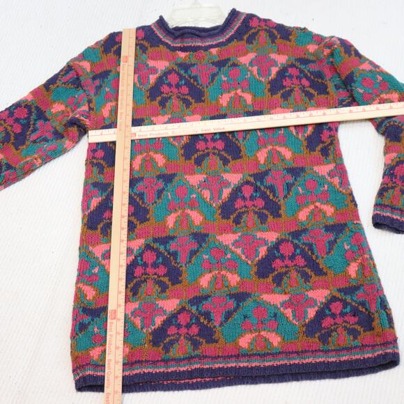 Vintage Smythe & Company Linen Cotton Sweater Colorful Patterned M - Picture 3 of 6